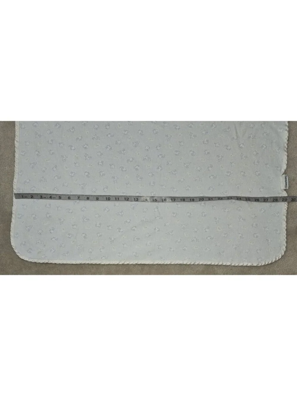 Gerber Blue White Bunny Rabbit Carrots Baby Blanket Cotton Satin Trim 29x32